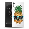 Полупрозрачный дизайнерский пластиковый чехол для Sony Xperia XZs Прозрачный ананас