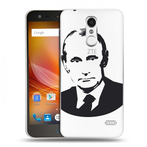 Полупрозрачный дизайнерский пластиковый чехол для ZTE Blade X5 В.В.Путин 