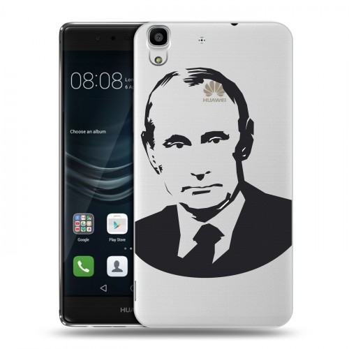 Полупрозрачный дизайнерский пластиковый чехол для Huawei Y6II В.В.Путин 