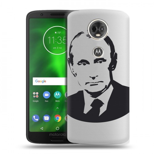 Полупрозрачный дизайнерский пластиковый чехол для Motorola Moto E5 Plus В.В.Путин 