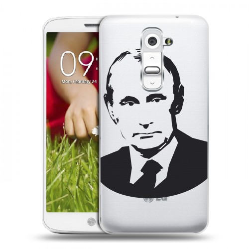Полупрозрачный дизайнерский пластиковый чехол для LG Optimus G2 mini В.В.Путин 