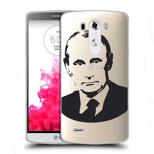 Полупрозрачный дизайнерский пластиковый чехол для LG G3 (Dual-LTE) В.В.Путин 