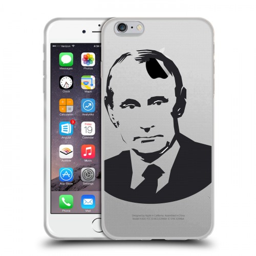 Полупрозрачный дизайнерский силиконовый чехол для Iphone 6 Plus/6s Plus В.В.Путин 