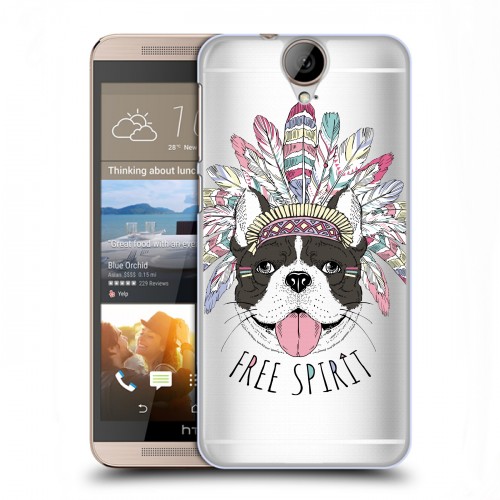 Полупрозрачный дизайнерский пластиковый чехол для HTC One E9+ Собаки 