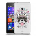 Полупрозрачный дизайнерский пластиковый чехол для Microsoft Lumia 540 Собаки 