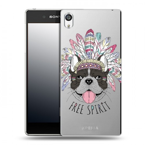 Полупрозрачный дизайнерский пластиковый чехол для Sony Xperia E5 Собаки 