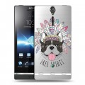 Полупрозрачный дизайнерский пластиковый чехол для Sony Xperia S Собаки 