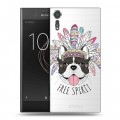 Полупрозрачный дизайнерский пластиковый чехол для Sony Xperia XZs Собаки 