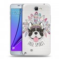 Полупрозрачный дизайнерский пластиковый чехол для Samsung Galaxy Note 2 Собаки 