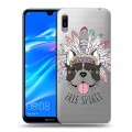 Полупрозрачный дизайнерский пластиковый чехол для Huawei Y6 (2019) Собаки 