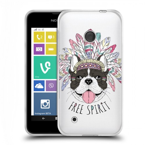 Полупрозрачный дизайнерский пластиковый чехол для Nokia Lumia 530 Собаки 
