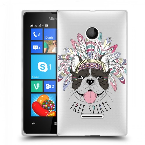 Полупрозрачный дизайнерский пластиковый чехол для Microsoft Lumia 435 Собаки 