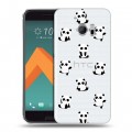 Полупрозрачный дизайнерский пластиковый чехол для HTC 10 Прозрачные панды 
