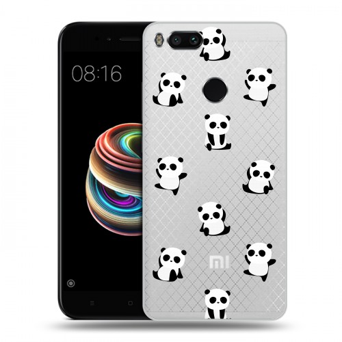 Полупрозрачный дизайнерский пластиковый чехол для Xiaomi Mi5X Прозрачные панды 