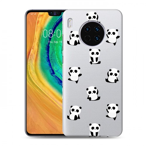 Полупрозрачный дизайнерский пластиковый чехол для Huawei Mate 30 Прозрачные панды 