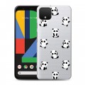 Полупрозрачный дизайнерский силиконовый чехол для Google Pixel 4 XL Прозрачные панды 