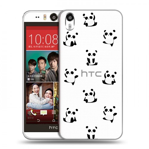 Полупрозрачный дизайнерский силиконовый чехол для HTC Desire Eye Прозрачные панды 