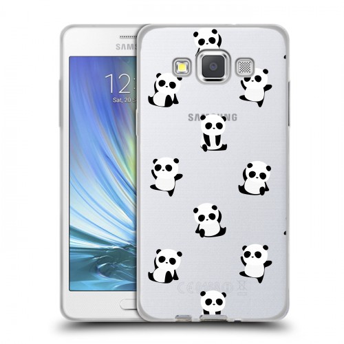 Полупрозрачный дизайнерский пластиковый чехол для Samsung Galaxy A5 Прозрачные панды 