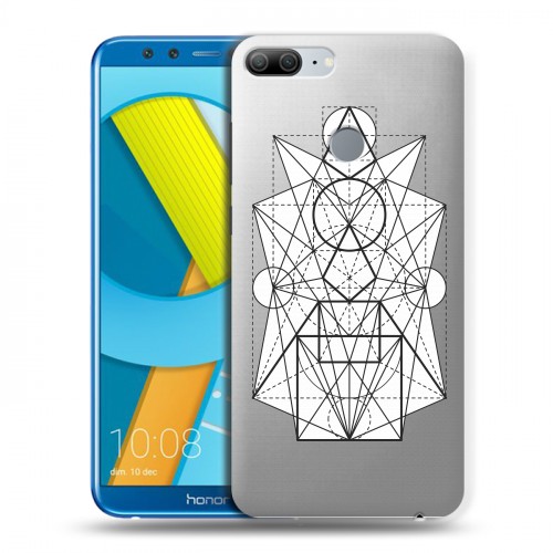 Полупрозрачный дизайнерский пластиковый чехол для Huawei Honor 9 Lite Прозрачные мандалы