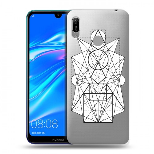 Полупрозрачный дизайнерский пластиковый чехол для Huawei Y6 (2019) Прозрачные мандалы