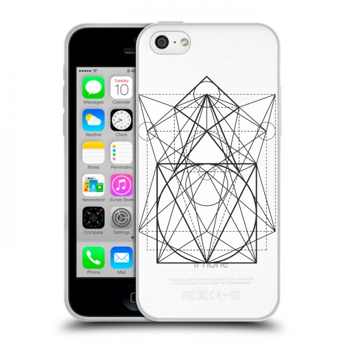 Полупрозрачный дизайнерский пластиковый чехол для Iphone 5c Прозрачные мандалы