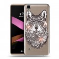 Полупрозрачный дизайнерский пластиковый чехол для LG X Style Волки 