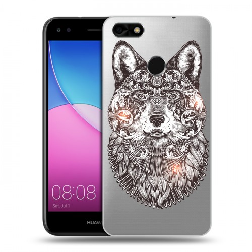 Полупрозрачный дизайнерский пластиковый чехол для Huawei Nova Lite (2017) Волки 