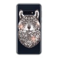 Полупрозрачный дизайнерский силиконовый чехол для Samsung Galaxy S10e Волки 