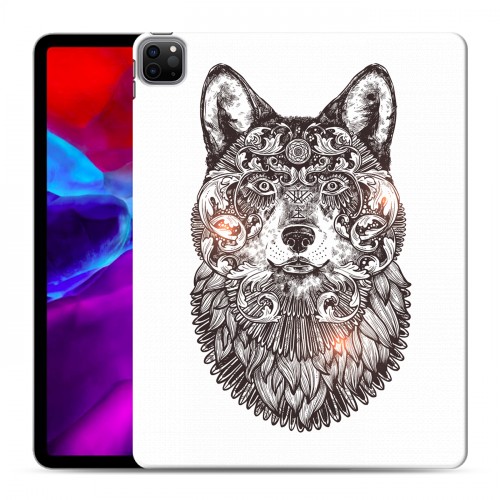 Полупрозрачный дизайнерский пластиковый чехол для Ipad Pro 12.9 (2020) Волки 