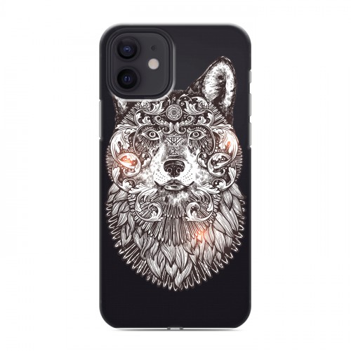 Полупрозрачный дизайнерский силиконовый чехол для Iphone 12 Волки 