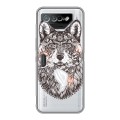 Полупрозрачный дизайнерский пластиковый чехол для ASUS ROG Phone 7 Волки 