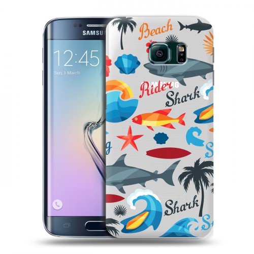 Полупрозрачный дизайнерский пластиковый чехол для Samsung Galaxy S6 Edge Философия серфинга
