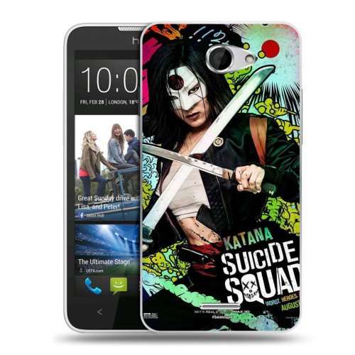 Дизайнерский пластиковый чехол для HTC Desire 516 Отряд самоубийц