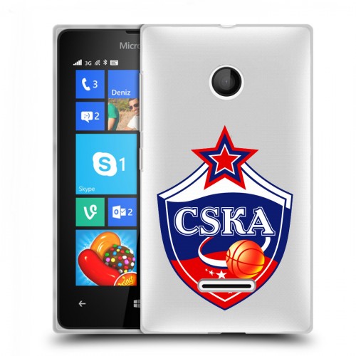 Полупрозрачный дизайнерский пластиковый чехол для Microsoft Lumia 435