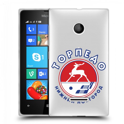 Полупрозрачный дизайнерский пластиковый чехол для Microsoft Lumia 435