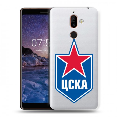 Полупрозрачный дизайнерский пластиковый чехол для Nokia 7 Plus