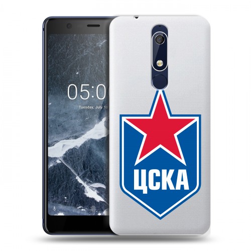 Полупрозрачный дизайнерский пластиковый чехол для Nokia 5.1