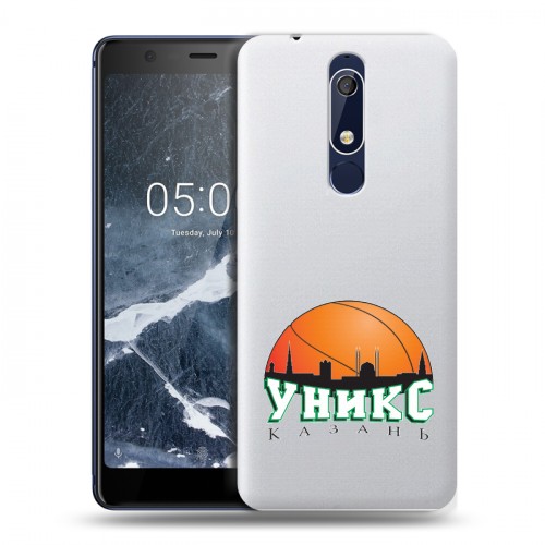 Полупрозрачный дизайнерский пластиковый чехол для Nokia 5.1