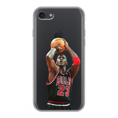 Полупрозрачный дизайнерский силиконовый чехол для Iphone 7 НБА