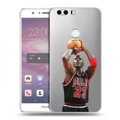 Полупрозрачный дизайнерский пластиковый чехол для Huawei Honor 8 НБА