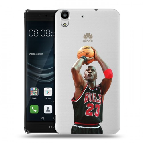 Полупрозрачный дизайнерский пластиковый чехол для Huawei Y6II НБА