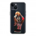 Полупрозрачный дизайнерский пластиковый чехол для Iphone 14 НБА