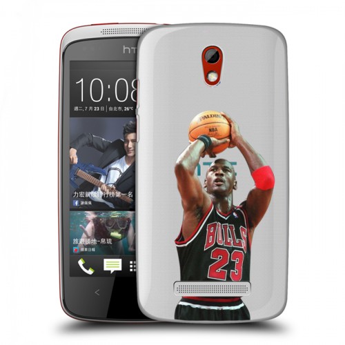 Полупрозрачный дизайнерский пластиковый чехол для HTC Desire 500 НБА