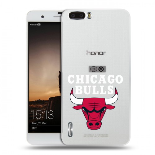 Полупрозрачный дизайнерский пластиковый чехол для Huawei Honor 6 Plus НБА