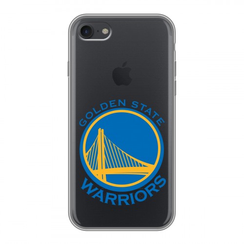 Полупрозрачный дизайнерский силиконовый с усиленными углами чехол для Iphone 7 НБА