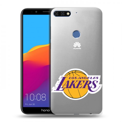 Полупрозрачный дизайнерский пластиковый чехол для Huawei Honor 7C Pro НБА