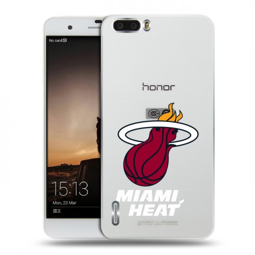 Полупрозрачный дизайнерский силиконовый чехол для Huawei Honor 6 Plus НБА