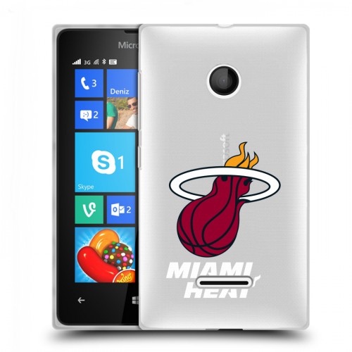 Полупрозрачный дизайнерский пластиковый чехол для Microsoft Lumia 435 НБА