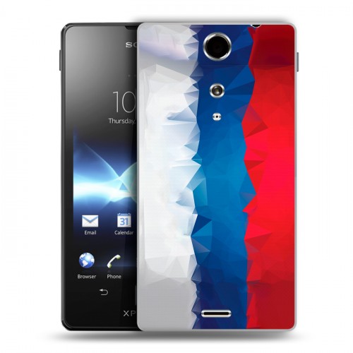 Дизайнерский пластиковый чехол для Sony Xperia TX Российский флаг