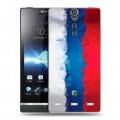 Дизайнерский пластиковый чехол для Sony Xperia S Российский флаг